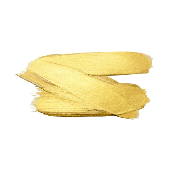 Sapuan kuas warna emas pada latar belakang putih - Stok Vektor