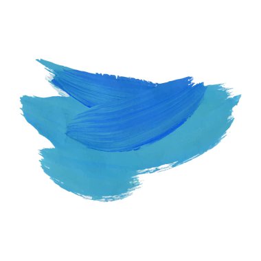 Fırça Darbesi. Akrilik Boya Lekesi. Beyaz Arka Plan'da Yalıtılmış Boya Fırçasının Konturunu. Metin için Vektör Çizim Alanı.