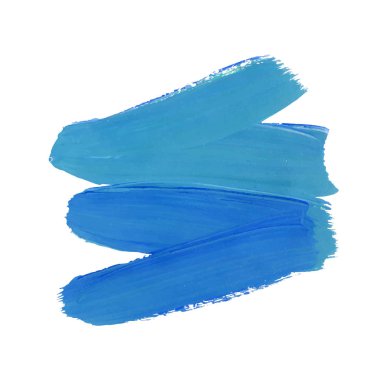 Fırça Darbesi. Akrilik Boya Lekesi. Beyaz Arka Plan'da Yalıtılmış Boya Fırçasının Konturunu. Metin için Vektör Çizim Alanı.