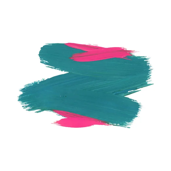 Penseldrag. Akrylfärg fläck. Färg penseln isoleras på vit bakgrund. Vektor illustration utrymme för text. — Stock vektor