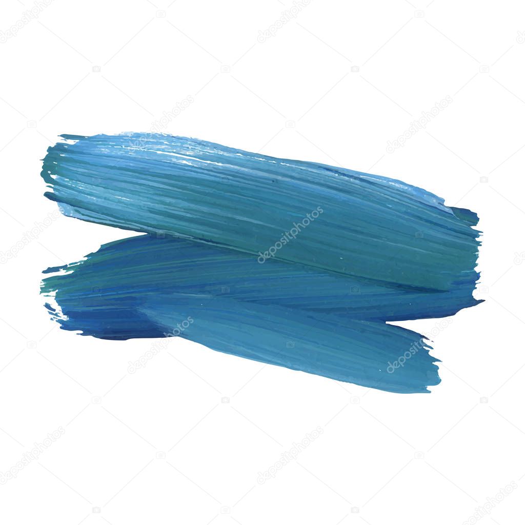 Brush Stroke. Acrylic Paint Stain. Stroke of the Paint Brush Isolated on White Background. Vector Illustration Space for Text.