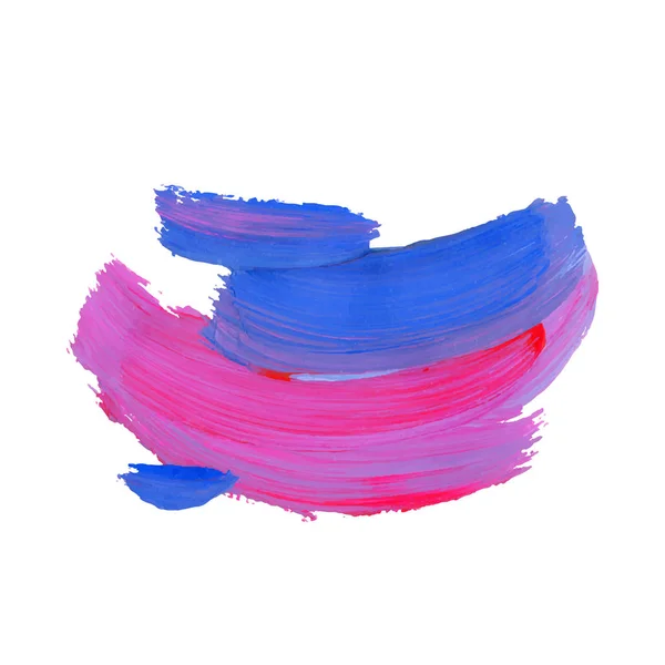 Penseldrag. Akrylfärg fläck. Färg penseln isoleras på vit bakgrund. Vektor illustration utrymme för text. — Stock vektor