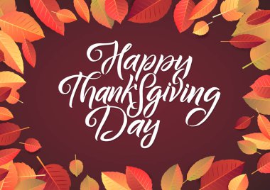 Şükran Tipografi Afişi. Kutlama Huote Tatil Kartpostal için Mutlu Şükran. Beyaz Arka Plan'da kaligrafik logo veya rozet