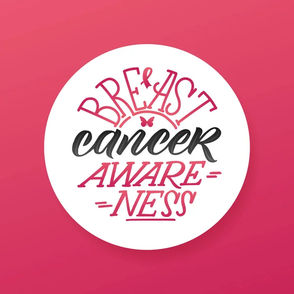 Progettazione Mese Consapevolezza Del Cancro Seno Poster Rosa Rosa Creativo — Vettoriale Stock