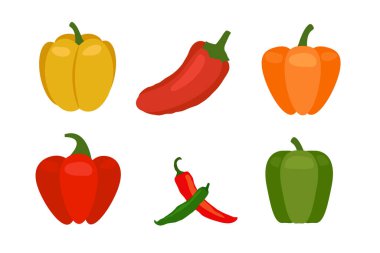 Uygulamalar ve web siteleri için sıcak chili veya jalapeno pepper düz vektör simgesi.