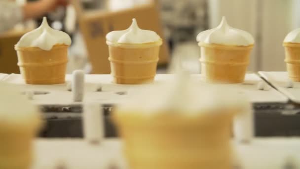 Αυτόματη γραμμή παραγωγής παγωτού — Αρχείο Βίντεο