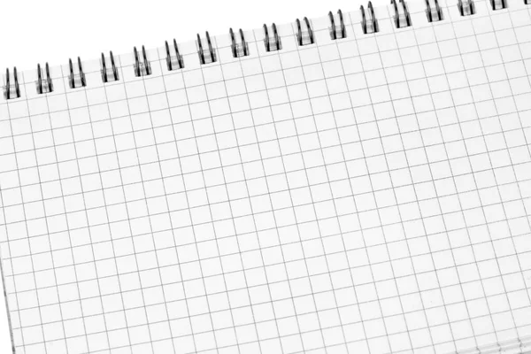 Primer Plano Del Cuaderno Matemáticas Sobre Fondo Blanco — Foto de Stock