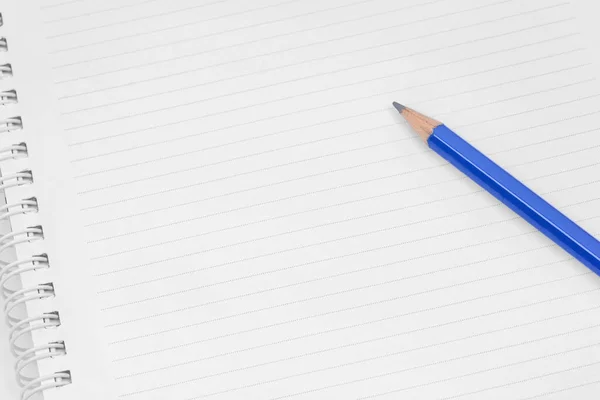 Nahaufnahme Eines Leeren Notizbuchs Mit Stift — Stockfoto