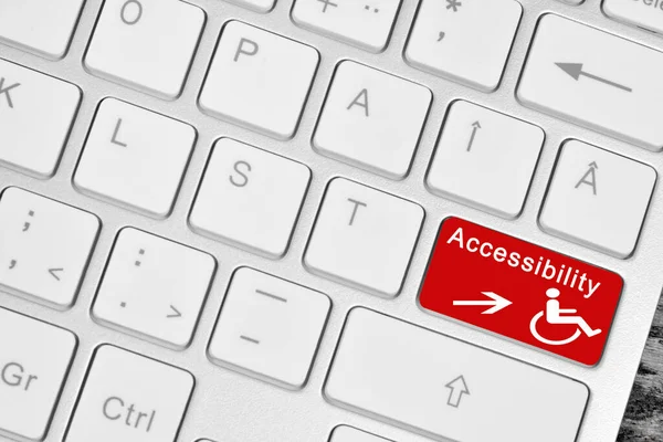 Accessibility Word Computer Keyboard Close — Stock Photo, Image