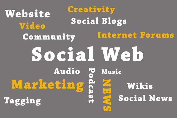 Illustration Social Web Written Gray Background — Stock Photo, Image