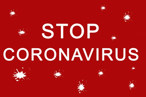 Illustration Des Mots Stop Coronavirus Sur Fond Rouge — Photo