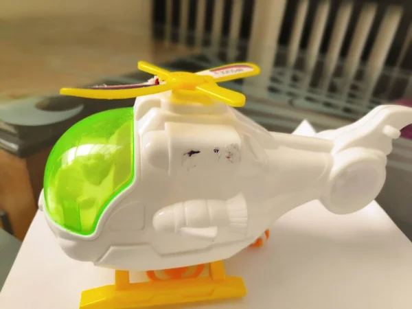 Helicóptero Brinquedo Plástico Helicóptero Brinquedo Para Uso Apresentações — Fotografia de Stock