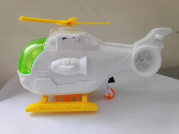 Plastic toy helicopter toy helicopter for use in presentations.
