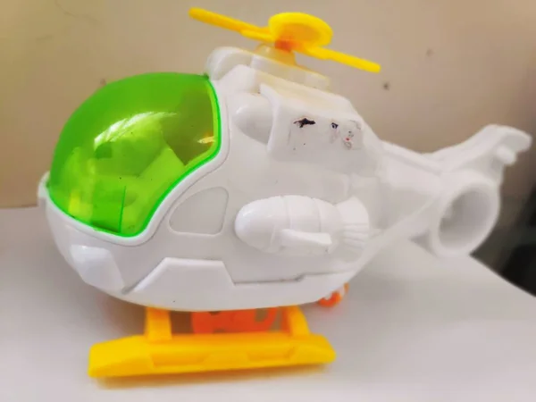 Helicóptero Brinquedo Plástico Helicóptero Brinquedo Para Uso Apresentações — Fotografia de Stock