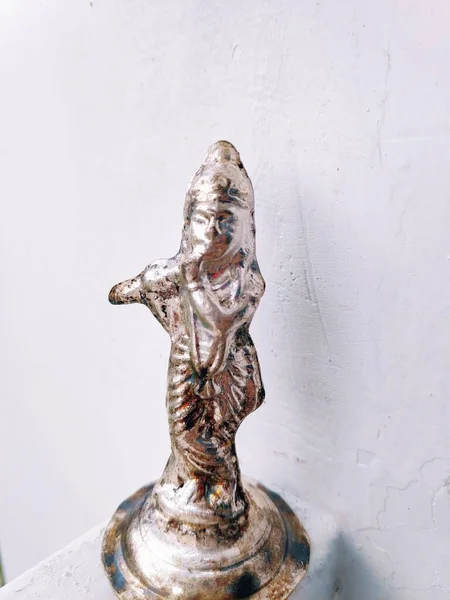 Silver Statue Hindu God Krishna — Stock Photo, Image