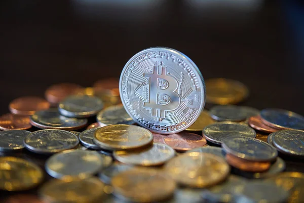 Bitcoin Pièces Dollars — Photo