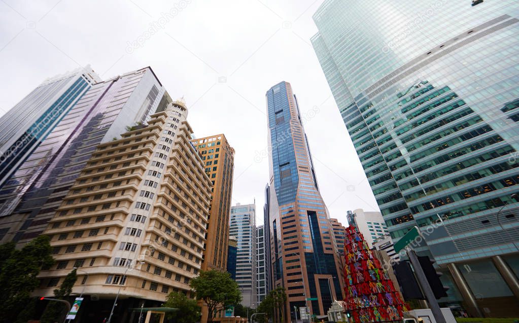 modern business skyscrapers in Singapore