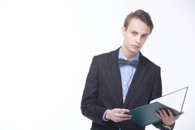 yakışıklı genç işadamı ile ağıl