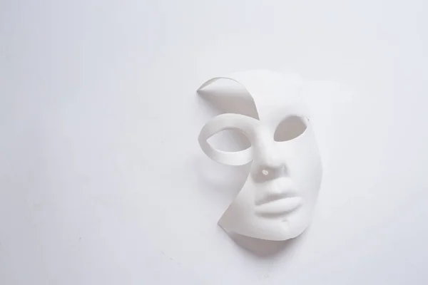 White Venetian Mask White Background — Stock Photo, Image