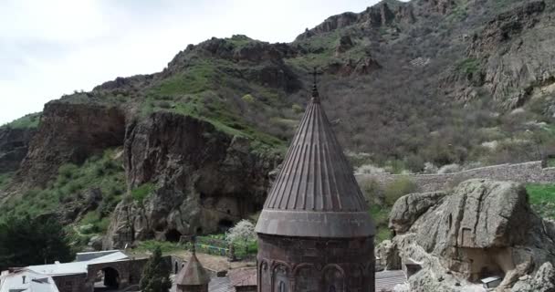 Monastery Green Caucasus Hills Georgia — Stock Video