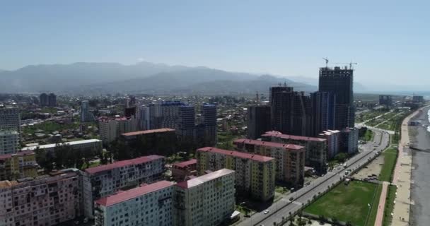 Batum Cityscape Deniz Binalar Ile — Stok video