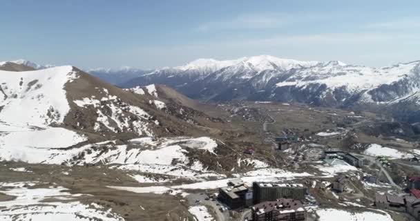 Vesnice Horách Kavkazu Sněhem Gruzii — Stock video