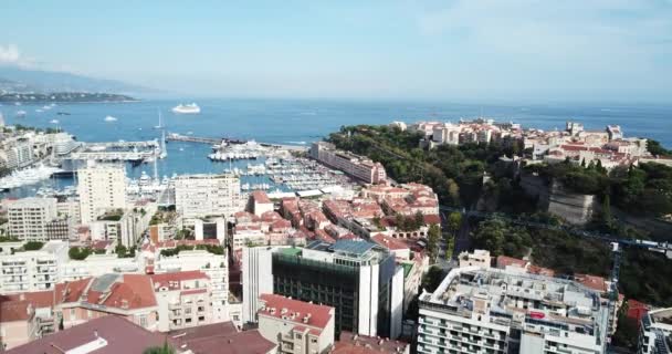 Aerial View Ibiza Blue Ocean Buildings — Stock Video