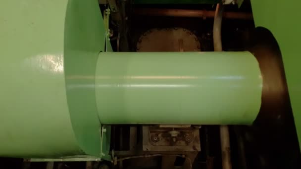 Oljetankfartyg roterande turbin överförande mekanism nära — Stockvideo