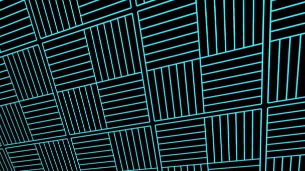 Color Pattern Geometric Shapes Minimal Black Background Horizontally Vertically Inclined — Stock Video