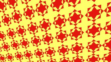 Geometrik şekilli küçük siyah arkaplan üzerinde renk deseni, yatay ve dikey eğimli, başlangıçta soldan sağa hareket ediyor, geometrik şekillerden oluşuyor..