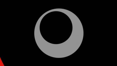 Graphic object that rotates in the center and increases the size, to cover the entire background and disappear, movement performed several times alternating orange and blue.