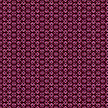 En az siyah arkaplanı kaplayan tekrarlayan geometrik şekillerle, parlak sınır etkisi illüstrasyonu. Web tasarımı, duvar kağıdı, dijital grafikler, ambalaj, nesneler ve sanatsal dekorasyonlar.