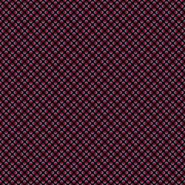 En az siyah arkaplanı kaplayan tekrarlayan geometrik şekillerle, parlak sınır etkisi illüstrasyonu. Web tasarımı, duvar kağıdı, dijital grafikler, ambalaj, nesneler ve sanatsal dekorasyonlar.