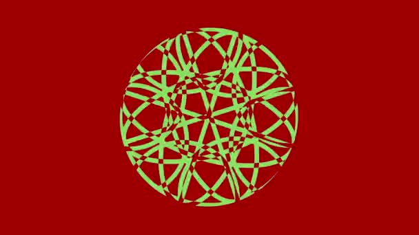 Deux objets graphiques colorés et se chevauchant, qui tournent dans les deux directions opposées au centre, de taille variable, sur un fond d'effet hypnotique, psychédélique et stroboscopique.