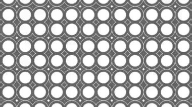 Siyah beyaz desenli, stroboskopik ve hipnotik etkiye sahip grafiksel desen, boyutu artarken ve sonra 16: 9 video biçiminde küçültürken,