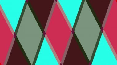 İki renk çubuğu kesişerek eşkenar bir eşkenar dörtgen arkaplan oluşturuyor. Hipnoz etkisi, merkezdeki dayanak noktası ve tüm arkaplanı kaplıyor. Farklı renk şeritlerinden oluşuyor..