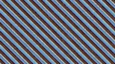 İki renk çubuğu karşı yönde, hipnotik bir etki ile çapraz hareket eder, merkezdeki dayanak noktası ve tüm arkaplanı kaplar, farklı renk şeritlerinden oluşur..