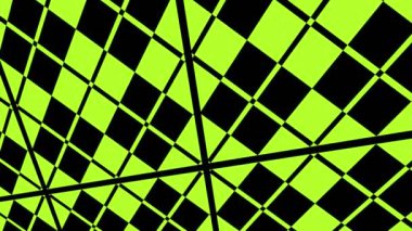 Geometrik şekilli küçük siyah arkaplan üzerinde renk deseni, yatay ve dikey eğimli, başlangıçta soldan sağa hareket ediyor, geometrik şekillerden oluşuyor..