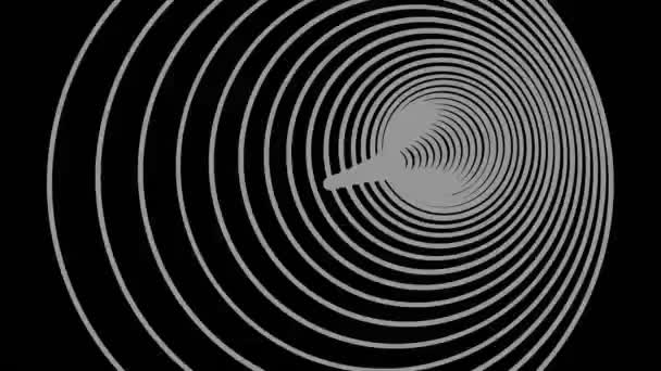 Grafikus Tárgy Fekete Fehér Sztroboszkópos Hipnotikus Hatású Amely Forog Óramutató — Stock videók