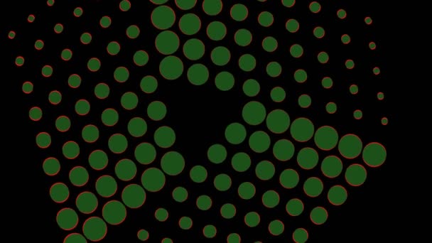Siyah Arkaplan Üzerinde Renkli Grafik Nesne Tam Ekrandan Sıfıra Boyutu — Stok video