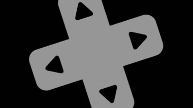 Siyah-beyaz, saat yönünde dönen, tam ekran boyutunu 16: 9 video biçiminde ortadan kaybolmaya indirgeyen, stroboskopik ve hipnotik efektli grafiksel nesne.