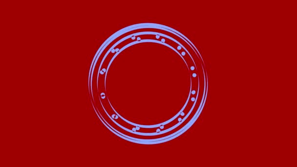 Two Colored Overlapping Graphic Objects Which Rotate Two Directions Center — Stock Video