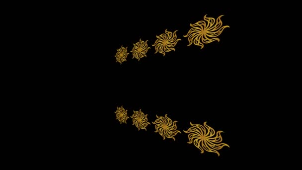 Gold Art Deco Patroon Een Minimale Zwarte Achtergrond Horizontaal Gekanteld — Stockvideo