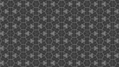 Siyah beyaz desenli, stroboskopik ve hipnotik etkiye sahip grafiksel desen, boyutu artarken ve sonra 16: 9 video biçiminde küçültürken,