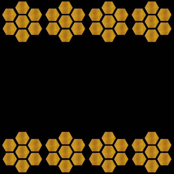 Gold Art Deco Pattern Black Background Linear Geometric Style Template — 스톡 사진