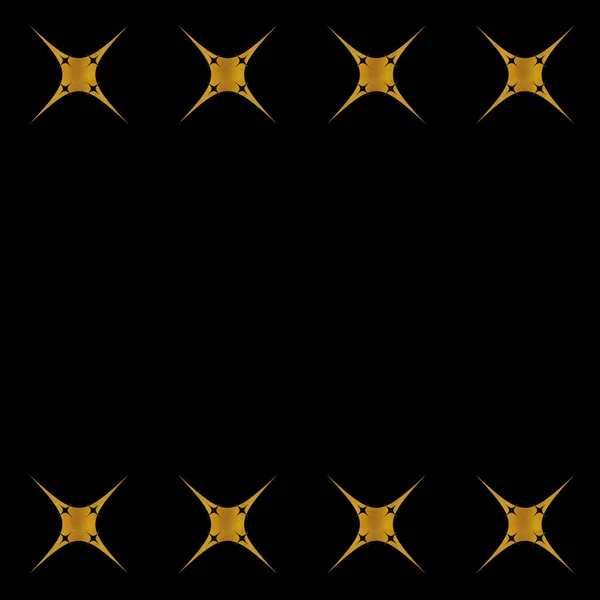 Gold Art Deco Pattern Black Background Linear Geometric Style Template — 스톡 사진