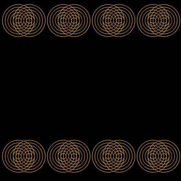 Gold Art Deco Vzor Černém Pozadí Lineárním Geometrickým Stylem Šablona — Stock fotografie