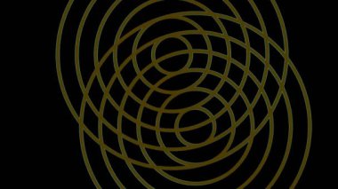 En az siyah arkaplan üzerinde renkli grafik nesne, tam ekrandan sıfıra boyutu küçülterek saat yönünde döndürür, sonra tam ekrana geri döner.