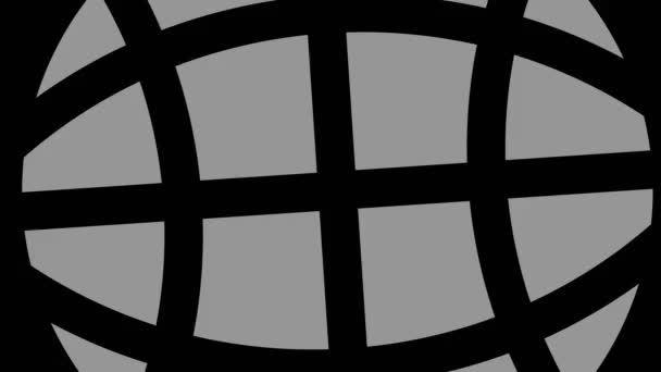 Rysunek Graficzny Czarno Biały Działaniu Stroboskopowym Hipnotycznym Obracający Się Zgodnie — Wideo stockowe