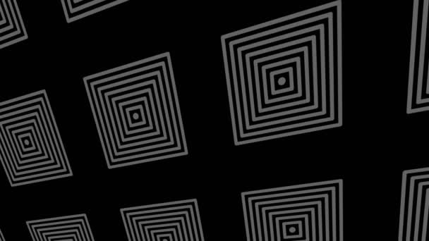 Patrón Blanco Negro Con Formas Geométricas Sobre Fondo Negro Mínimo — Vídeos de Stock